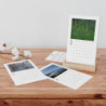 TheSingDesigns Desk Calendar 2025 - Serene Vistas and Colorful Scenery - Eco Paper - Oak Stand