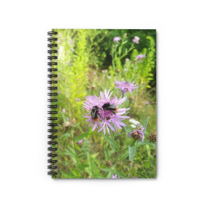 May Bumblebee on Wildflower Spiral Notebook Floral Nature