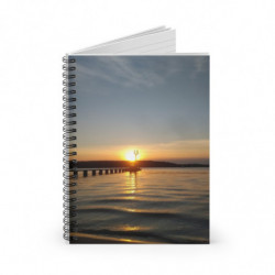 September Sunset Pier Spiral Notebook for Beach Lovers & Vacation Notes