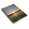 September Sunset Pier Spiral Notebook for Beach Lovers & Vacation Notes